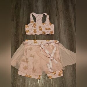 My Violet - Adorable Pink Teddy Bear Skirt Set